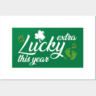 Extra Lucky This Year, St Patricks Maternity, Pregnancy Announcement Posters and Art